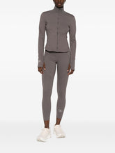 Adidas By Stella McCartney Laser-Cut Grey and Brown High-Neck Jacket Brown