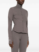 Adidas By Stella McCartney Laser-Cut Grey and Brown High-Neck Jacket Brown