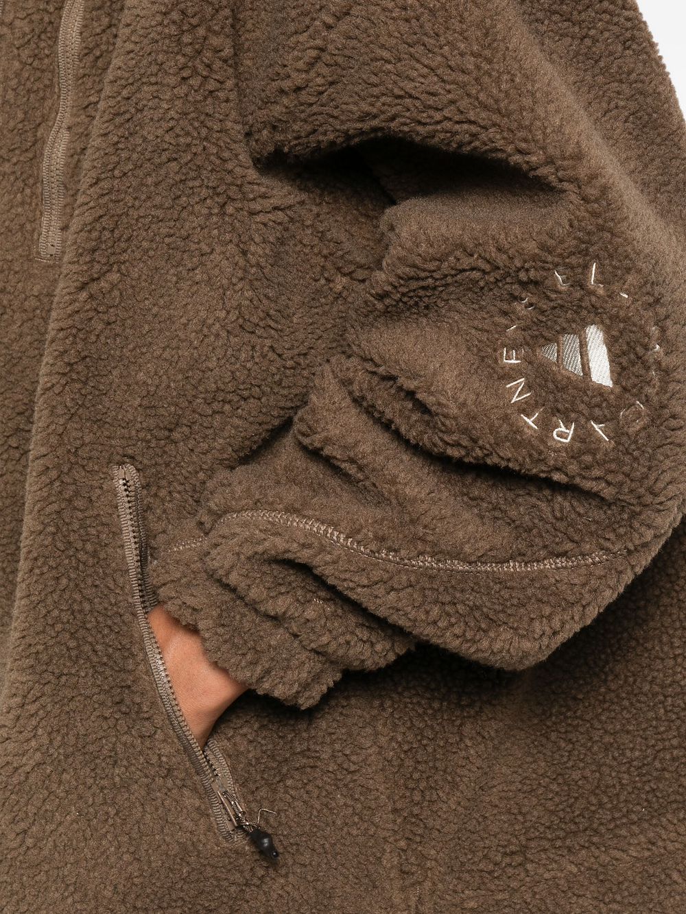 Adidas By Stella McCartney Hooded Recycled-Polyester Track Top Brown brown