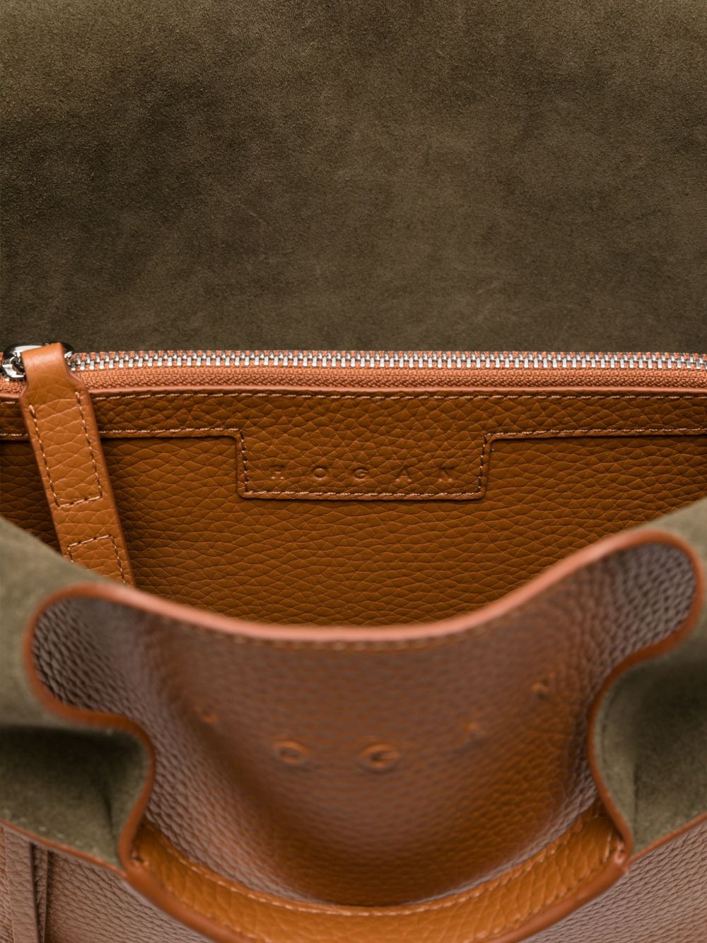 Hogan Pre Pebbled Calf Leather Tote Bag Leather Brown