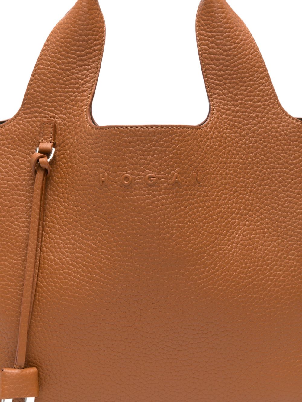 Hogan Pre Pebbled Calf Leather Tote Bag Leather Brown