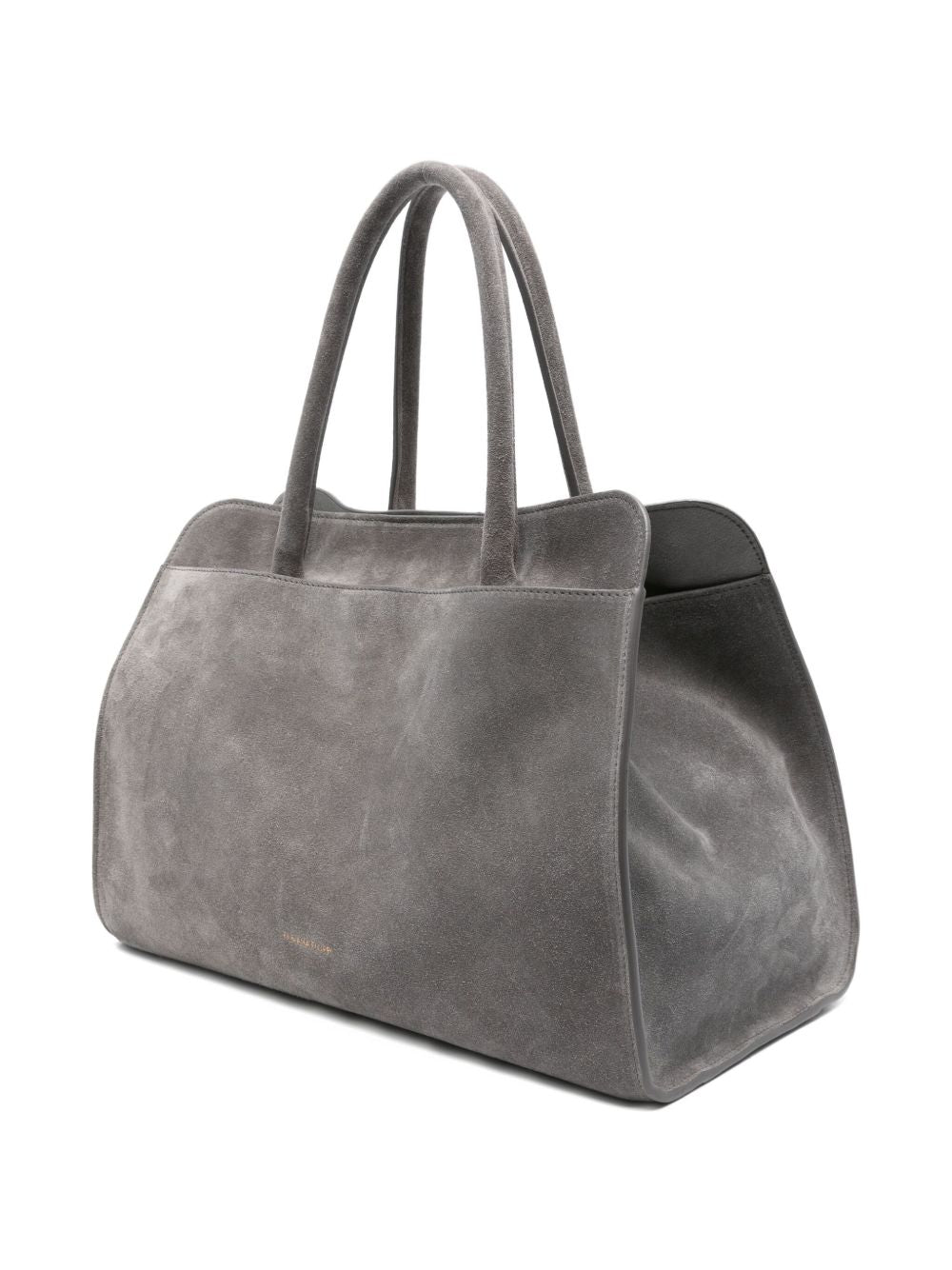 Fabiana Filippi Suede Tote Bag Grey with Gold-tone Hardware Grey