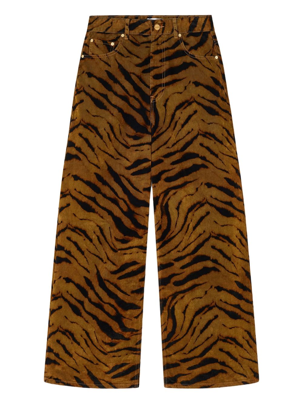 GANNI Cotton Baggy Jeans Brown