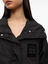 Ganni Longline Recycled Nylon Blouson Jacket Black