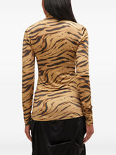 Ganni Printed Tiger Turtleneck Sweater Khaki