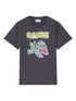 Ganni Neon Puppy Graphic Organic Cotton T-Shirt Grey