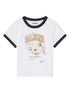 Ganni Kitty Cat Graphic Organic Cotton Ringer T-Shirt White