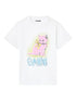 Ganni Neon Kitty Organic Cotton T-Shirt White