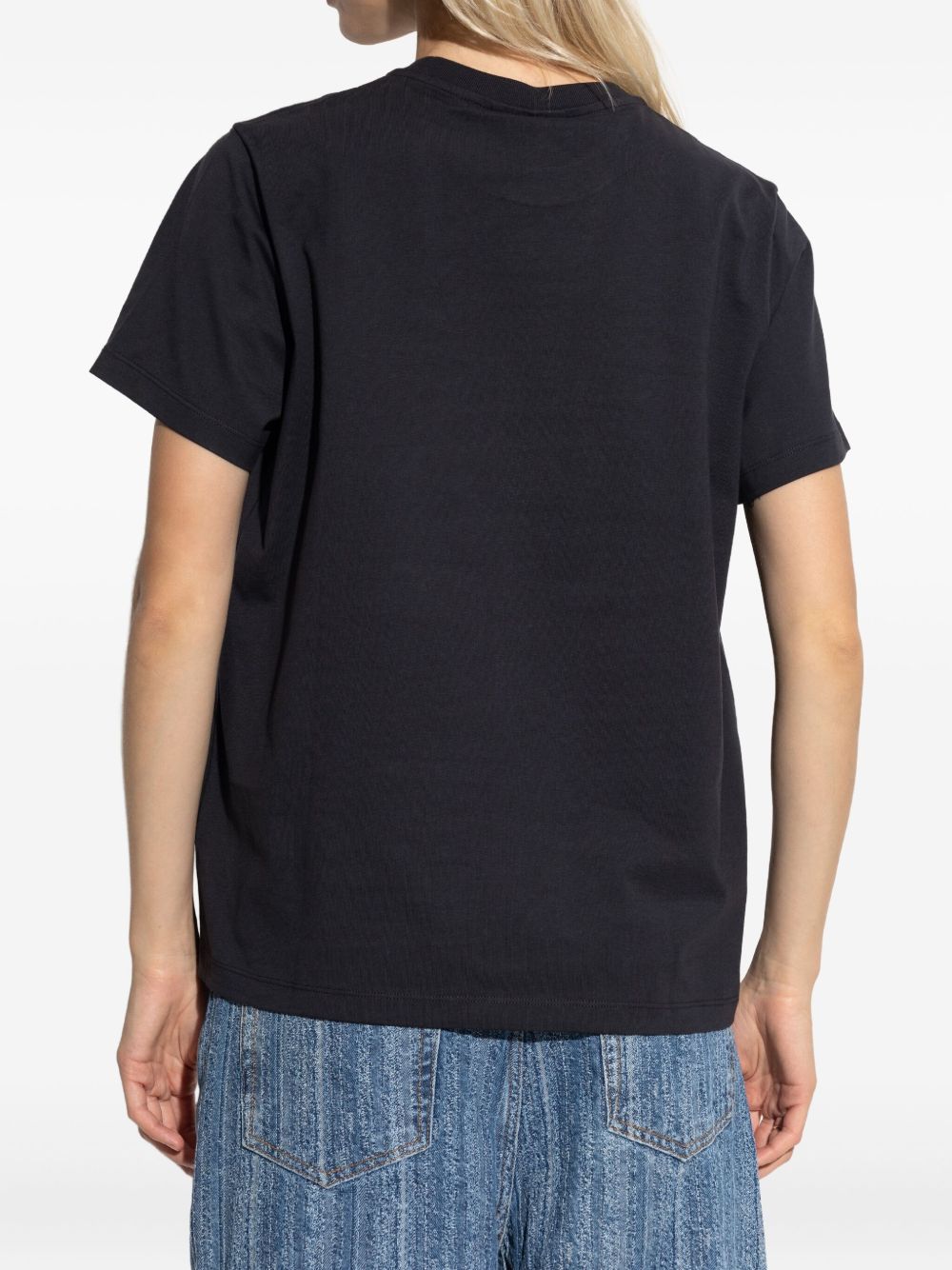 Ganni Neon Kitty Organic Cotton Graphic T-Shirt Grey