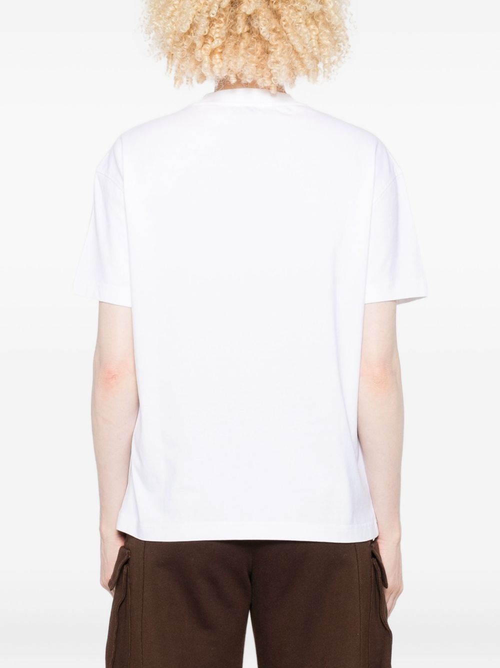 Off White Bookish Flowers Floral Logo Cotton T-shirt White White