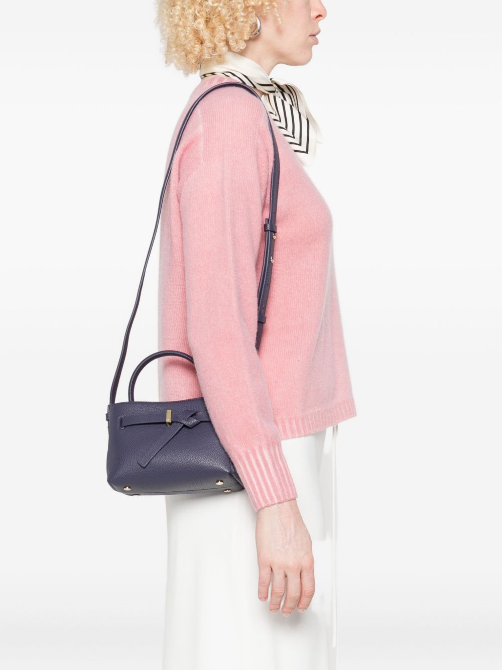 Emporio Armani Mini Knotted-Detail Tote Bag Blue