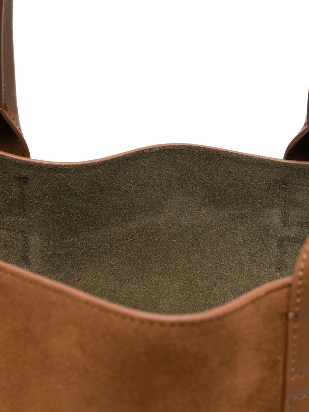 Hogan Pre Medium Script Embossed Suede Tote Bag Leather Brown