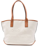 Hogan Pre Small Script Embossed Logo Tote Bag Ivory