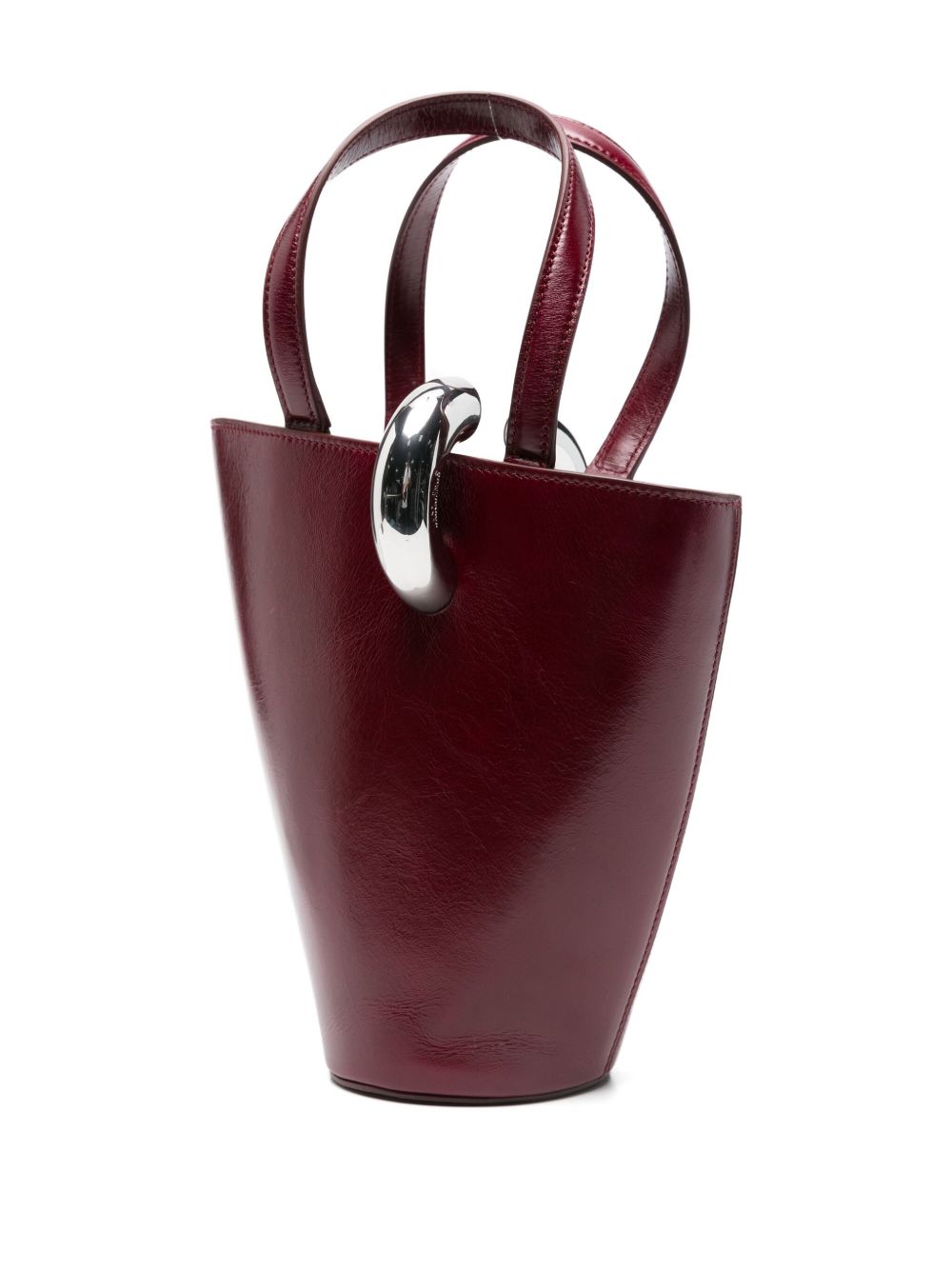 Jacquemus Le Petit Bambola Bordeaux Leather Bucket Shoulder Bag Bordeaux