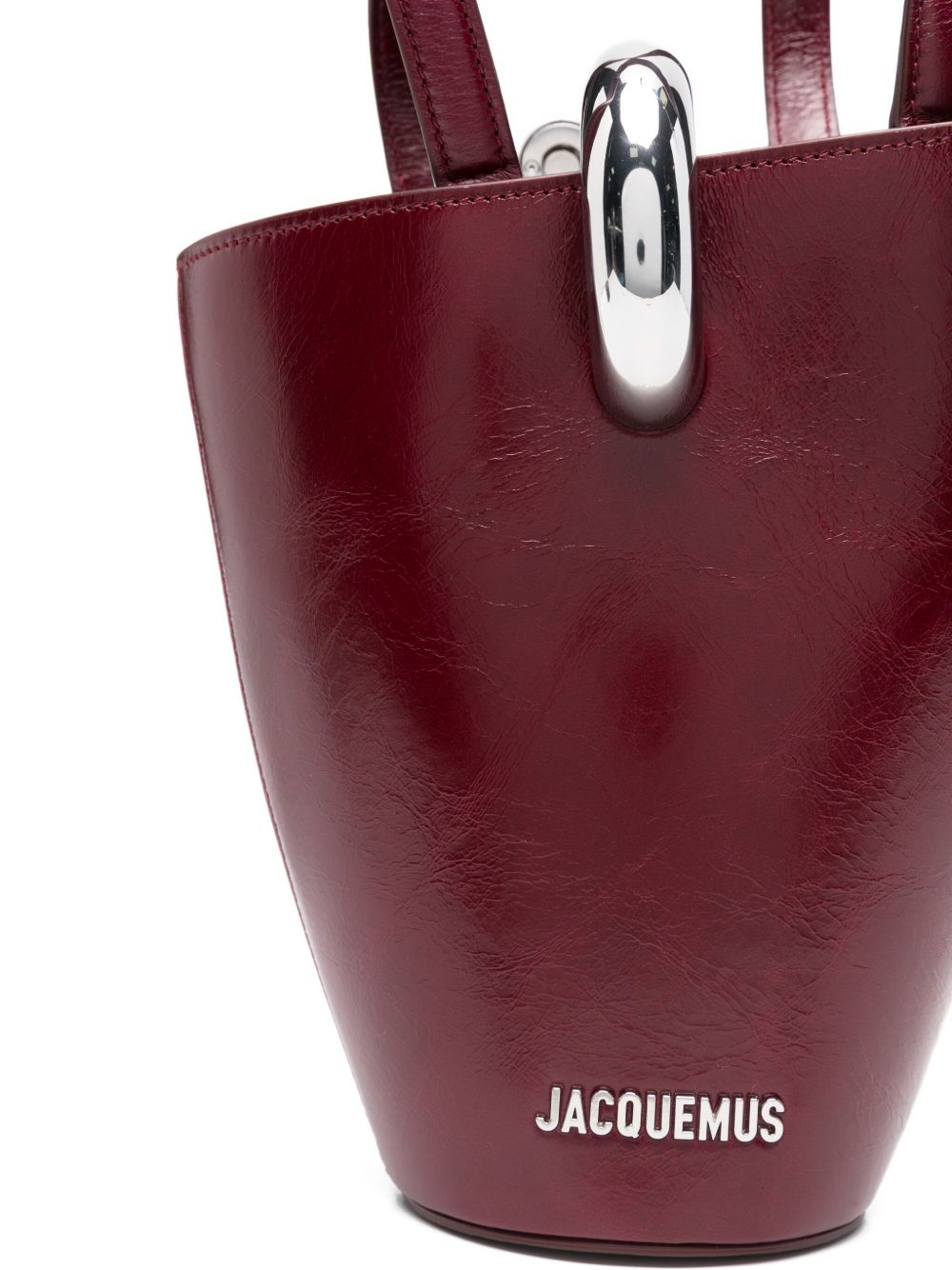 Jacquemus Le Petit Bambola Bordeaux Leather Bucket Shoulder Bag Bordeaux