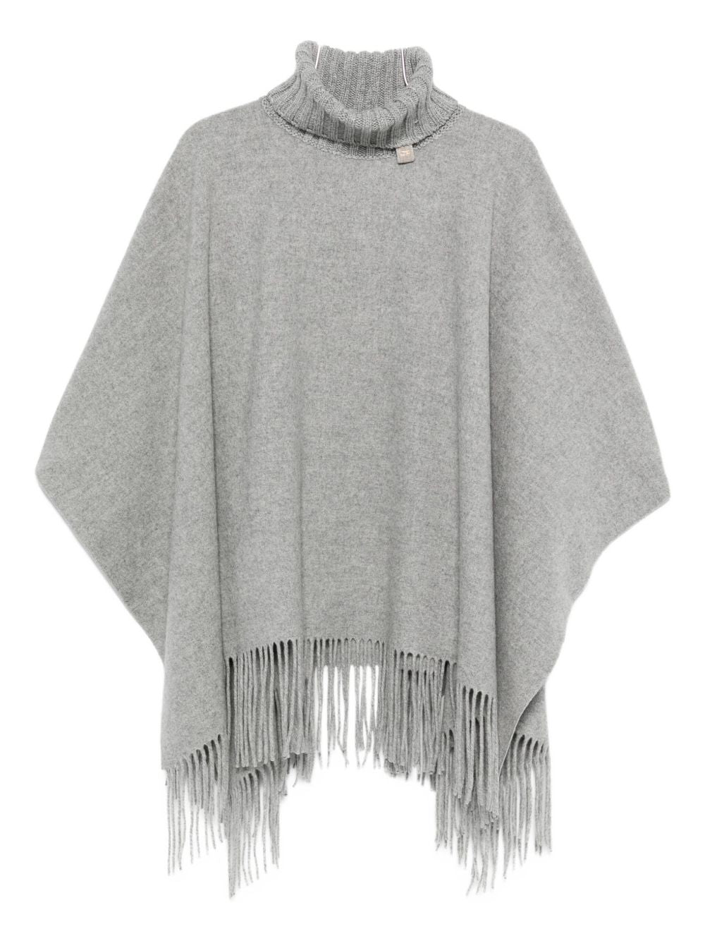 Fabiana Filippi Oversized Wool Silk Cashmere Poncho Grey grey