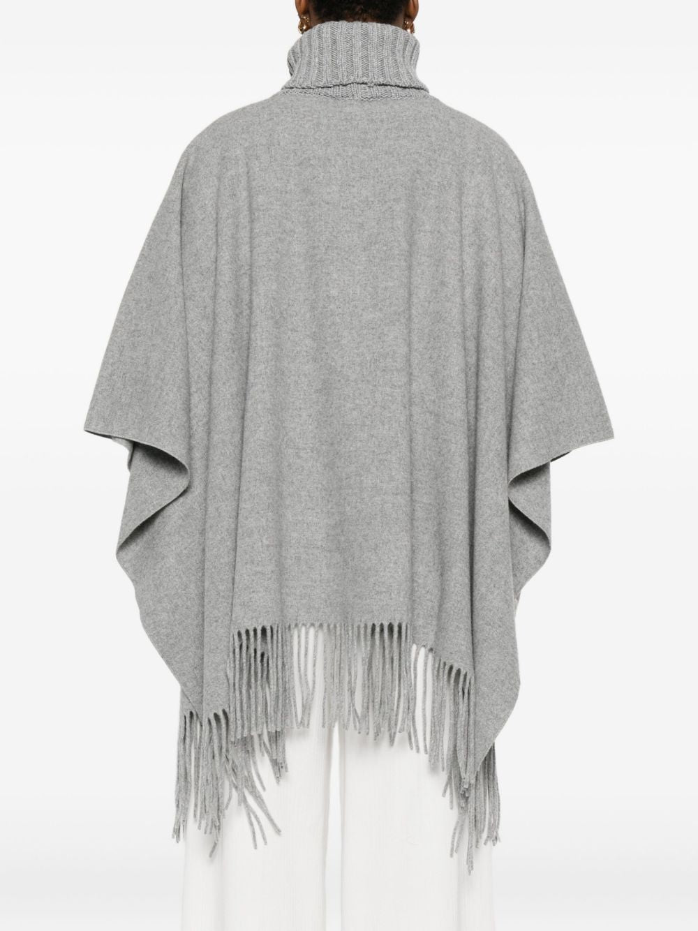Fabiana Filippi Oversized Wool Silk Cashmere Poncho Grey grey