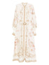 Zimmermann Cream Floral Baroque Linen Maxi Dress Beige
