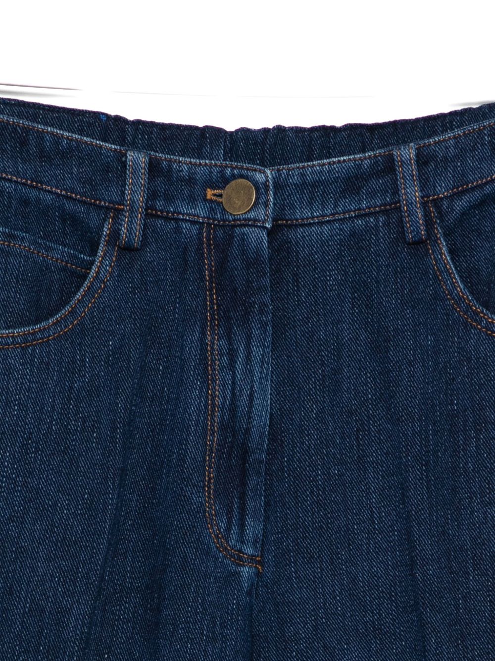 Forte Forte Flared Dark Blue Denim Jeans with Button Fly Blue