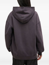 Ganni Graphic-Print Organic Cotton Hoodie Grey