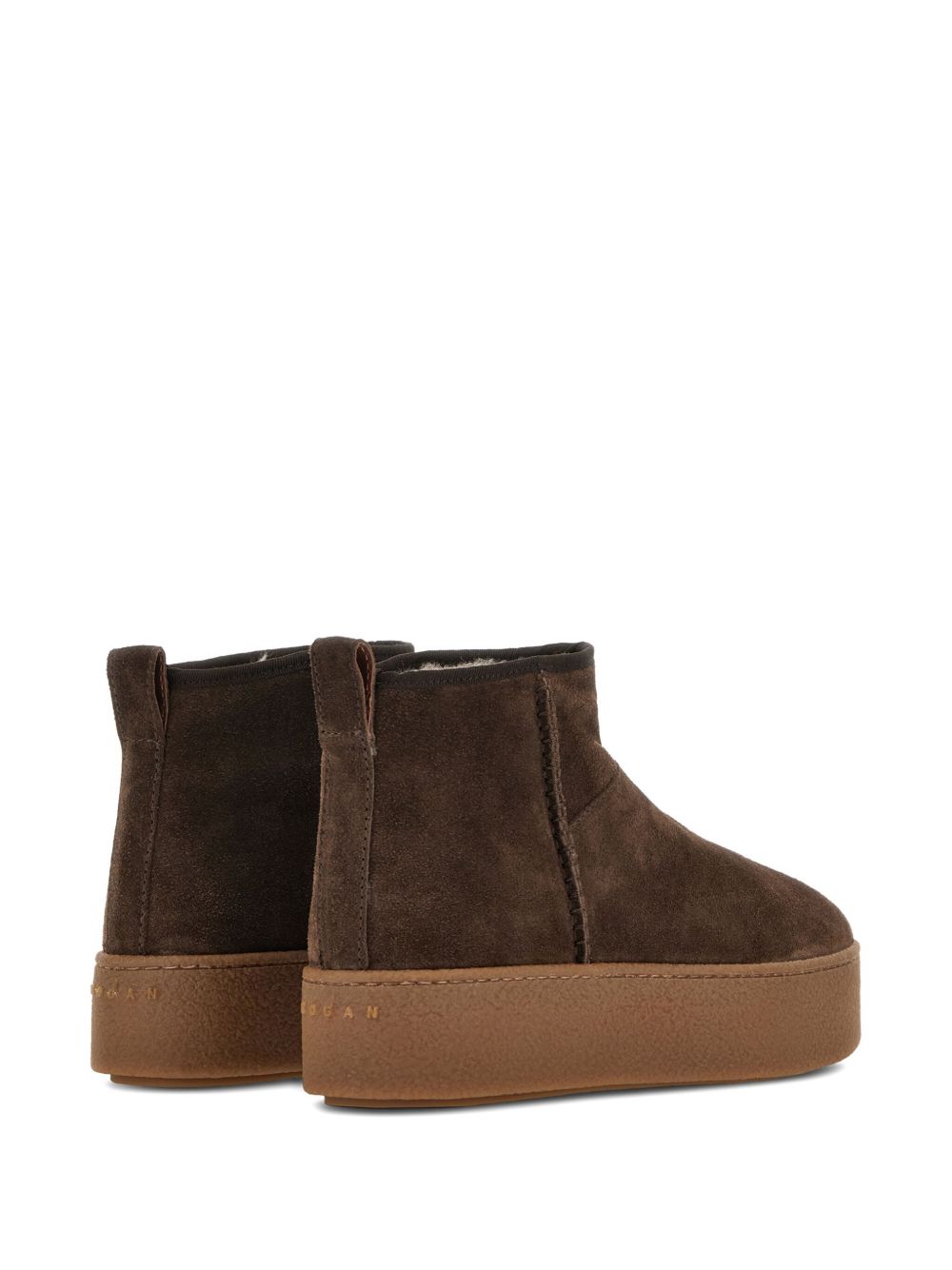 Hogan Pre Chocolate Brown Platform Suede Sneakers Brown