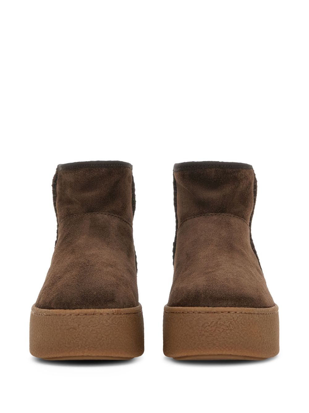 Hogan Pre Chocolate Brown Platform Suede Sneakers Brown