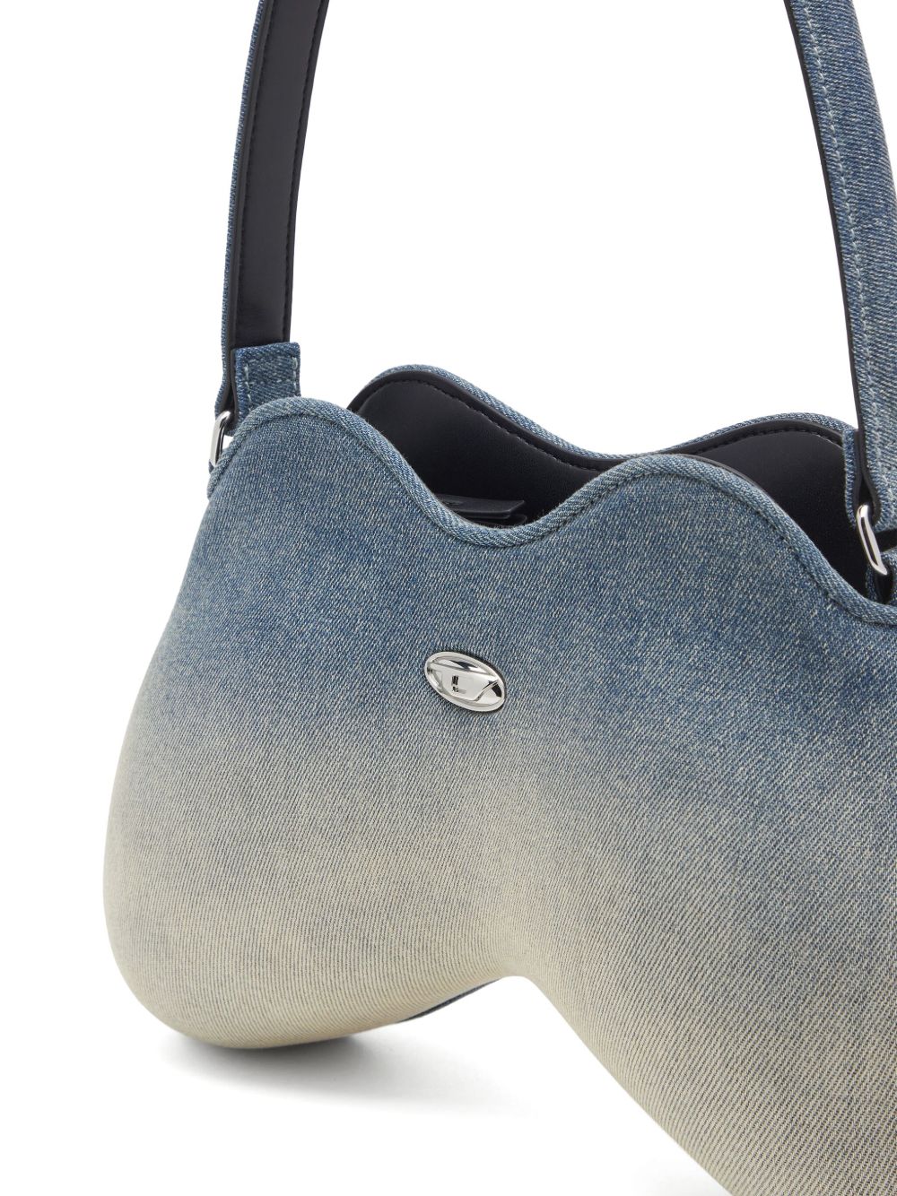 Diesel Double-D Denim Shoulder Bag Clear Blue