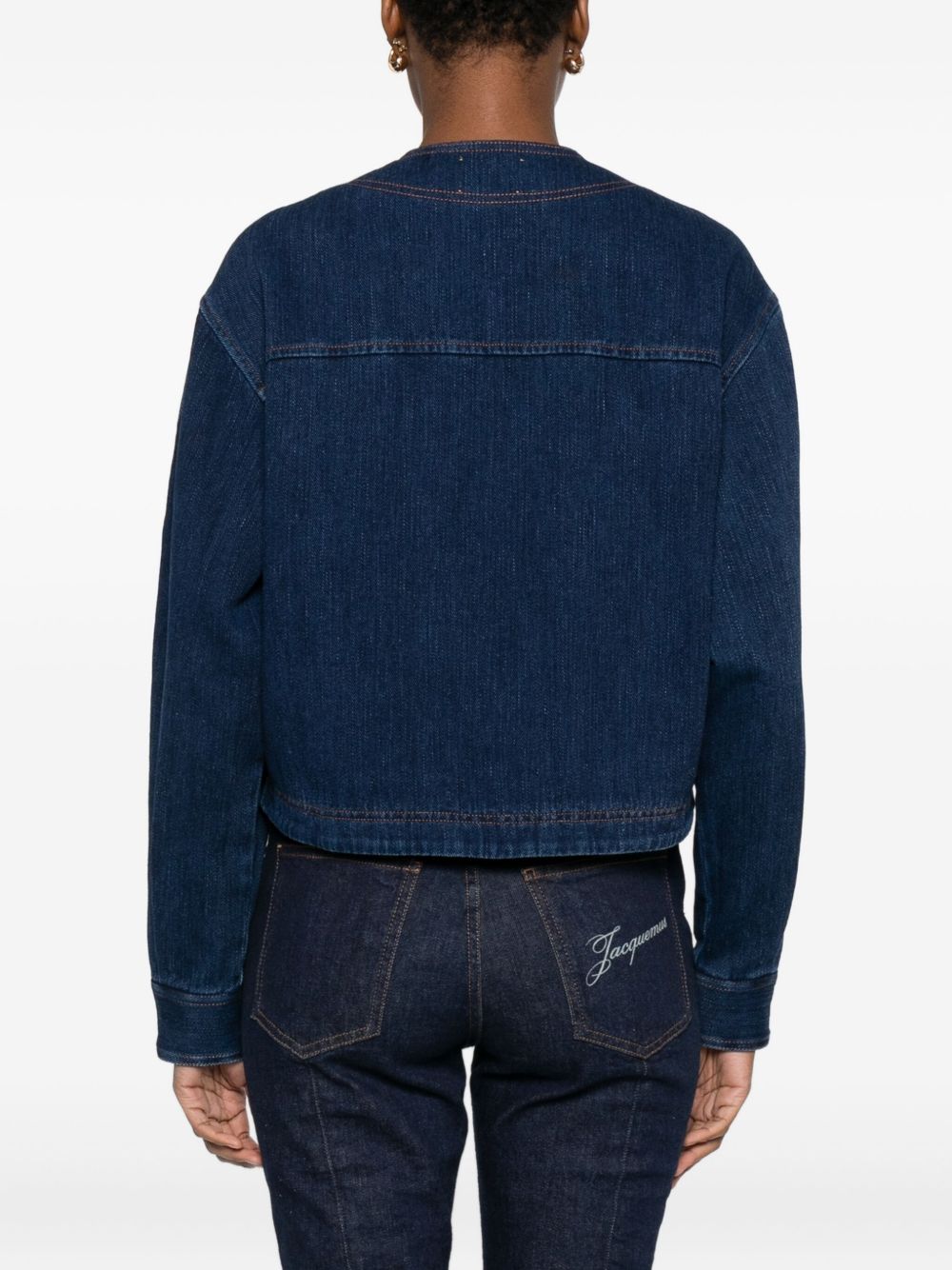 Forte Forte Denim Cotton Overshirt With Patch Pockets Blue