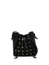 Forte Forte Small Suede Bucket Bag with Crystal Embellishments Black