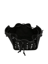 Forte Forte Small Suede Bucket Bag with Crystal Embellishments Black