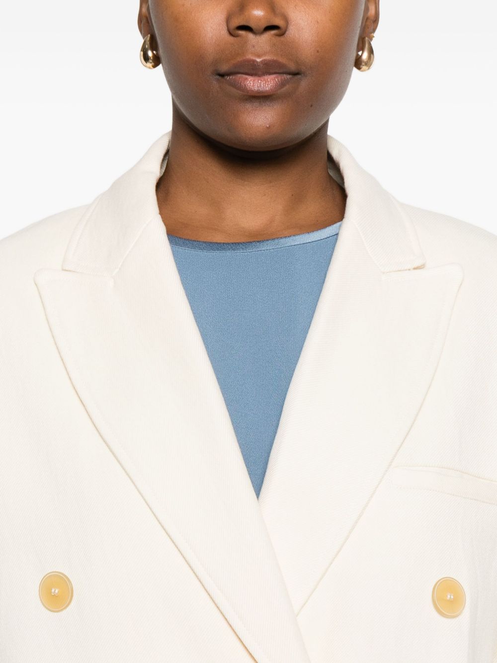 Forte Forte Double-Breasted Wool-Blend Jacket Beige Beige