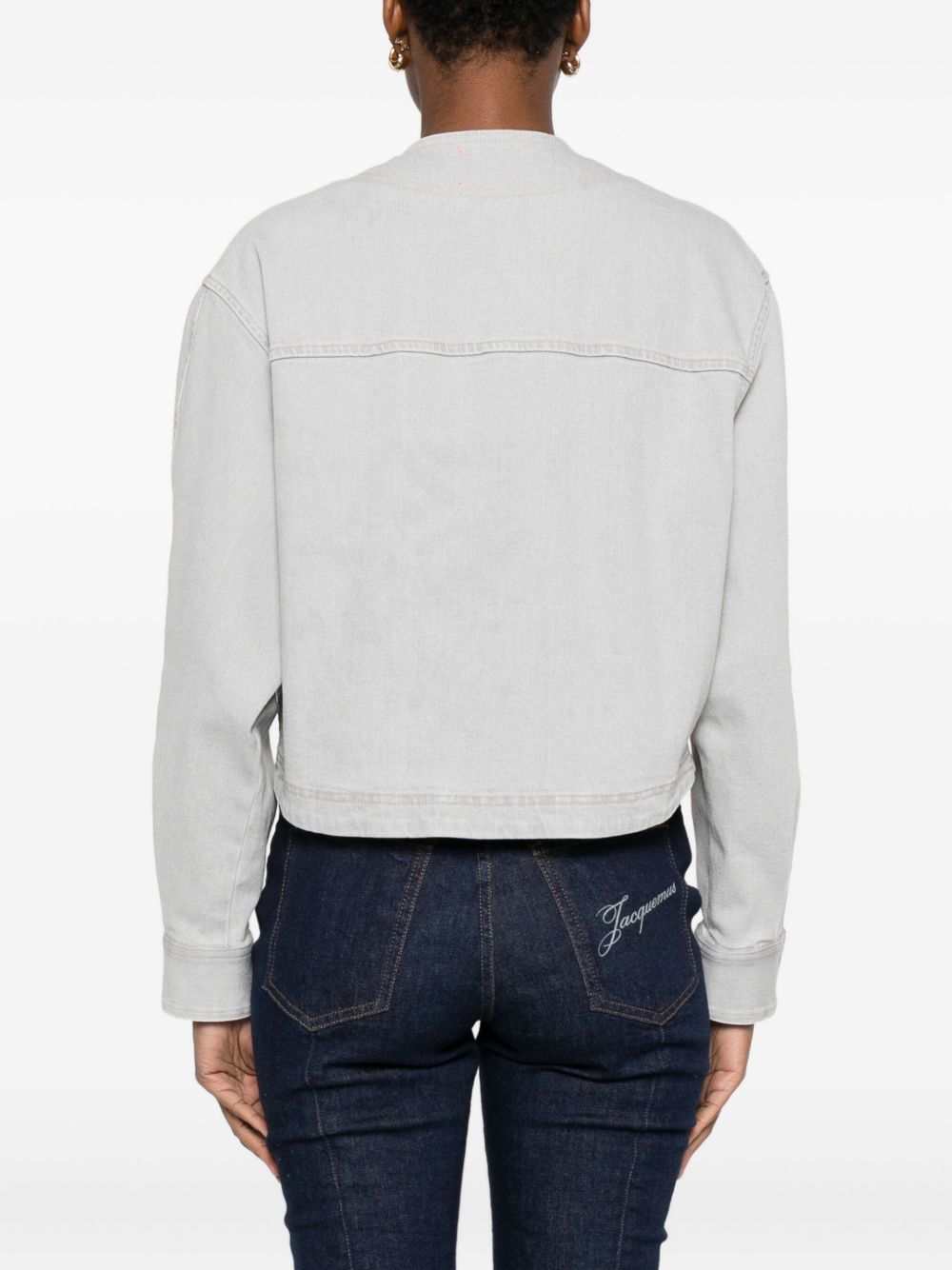 Forte Forte Denim Cotton Overshirt with Flap Pockets Grey