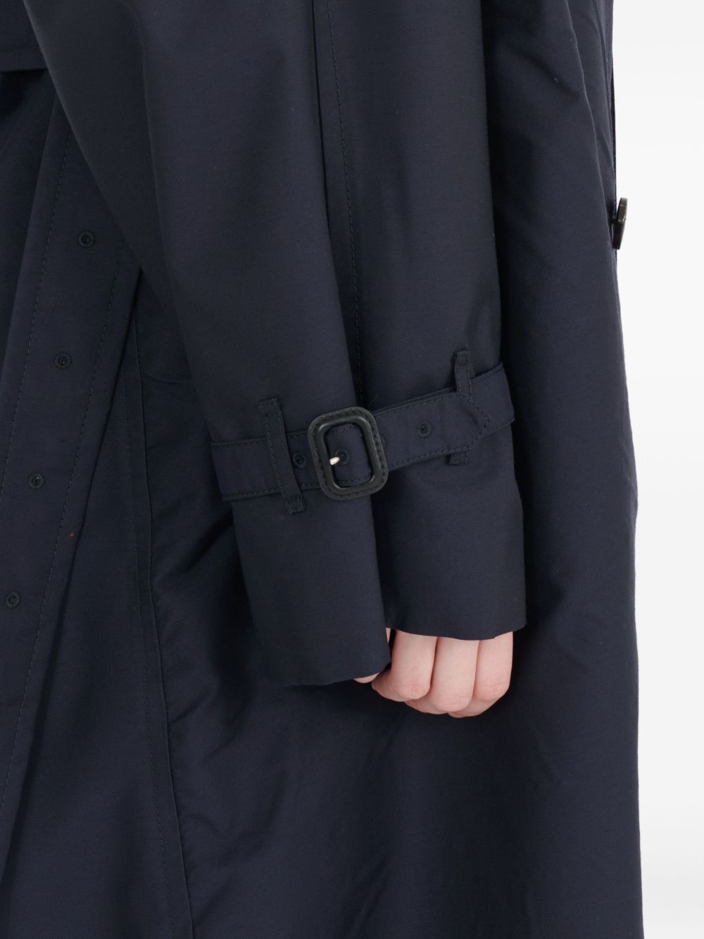 Maison Margiela Double-Breasted Wool-Blend Trench Coat Blue Blue