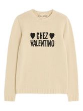 Valentino Embroidered Virgin Wool Sweater Beige