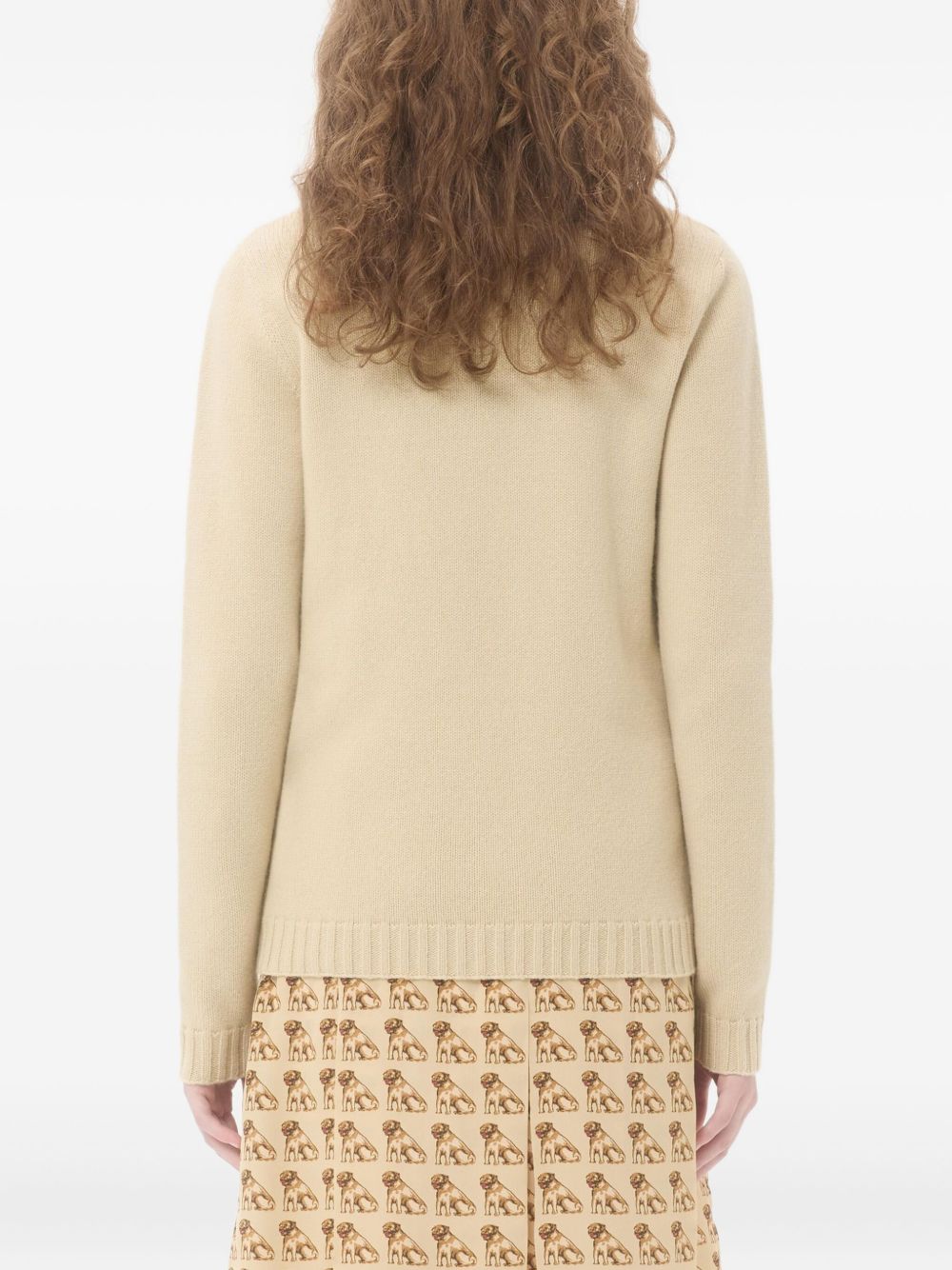 Valentino Embroidered Virgin Wool Sweater Beige