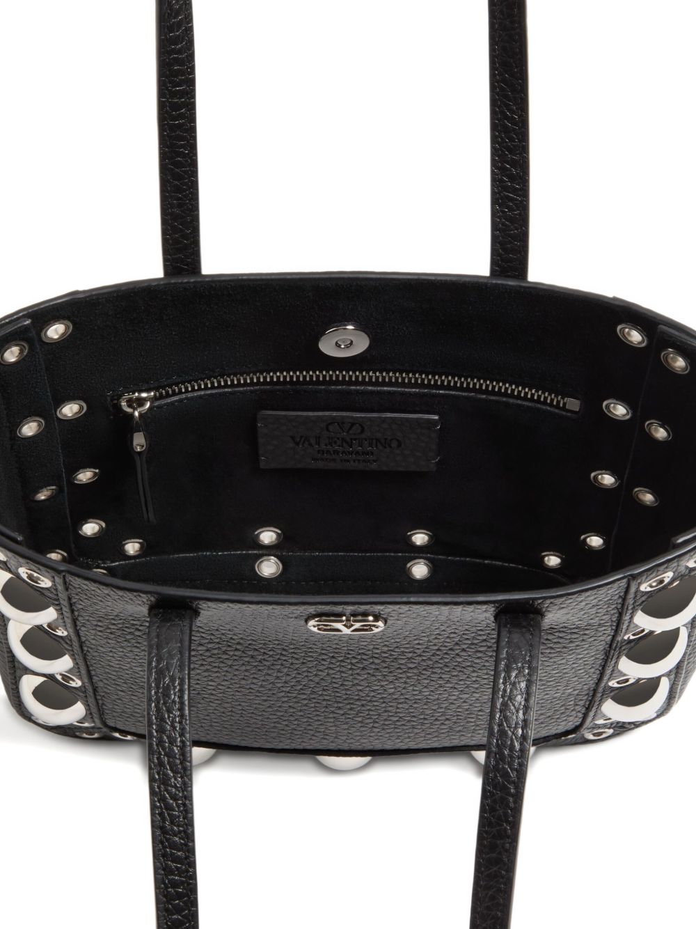 Valentino Garavani Nellcôte Mini Grainy Calfskin Shopping Bag Black