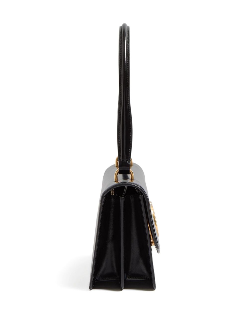 Valentino Garavani Vain Glossy Calfskin Handle Bag Black