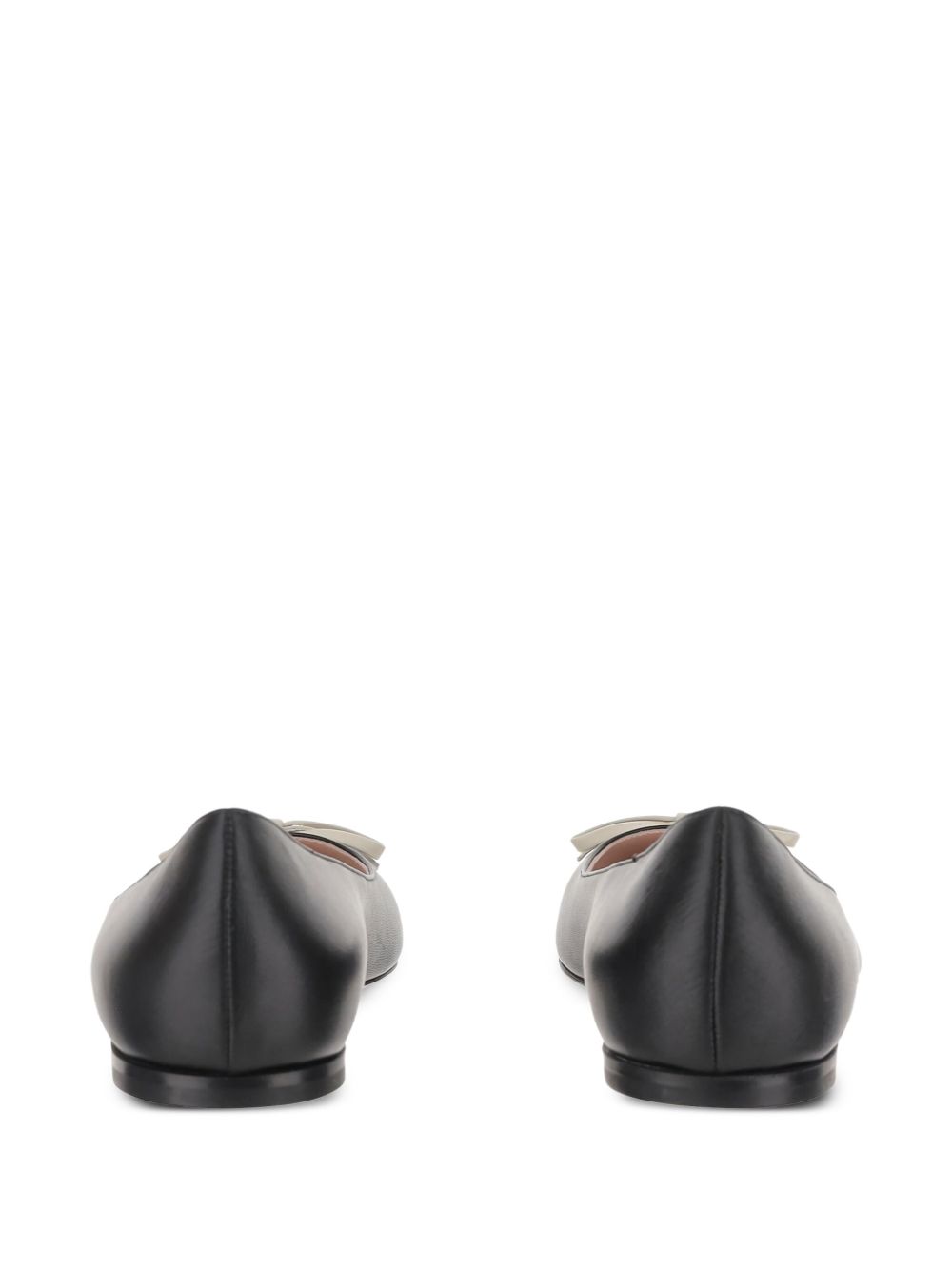 Valentino Garavani VLogo Signature Bepointy Pointed-Toe Calf Leather Ballet Flats Black
