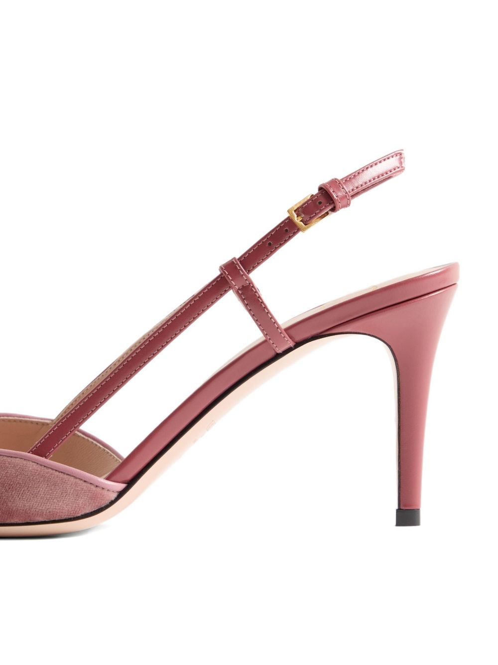Valentino Garavani VLogo Signature Velvet Slingback Pumps With Heel Powder