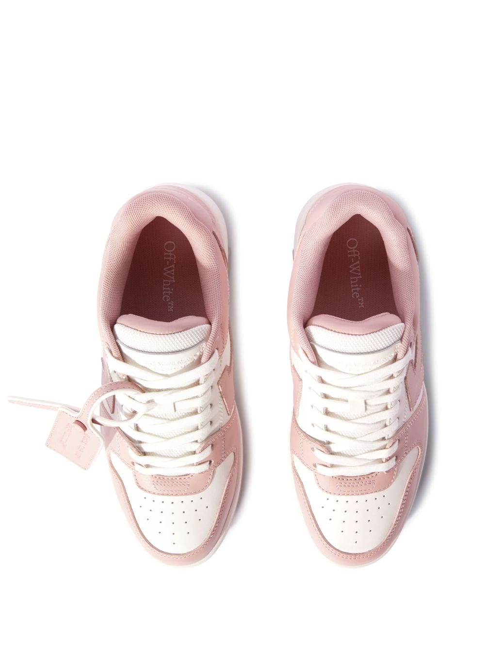 Off White Out Of Office Panelled Leather Sneakers Pink
