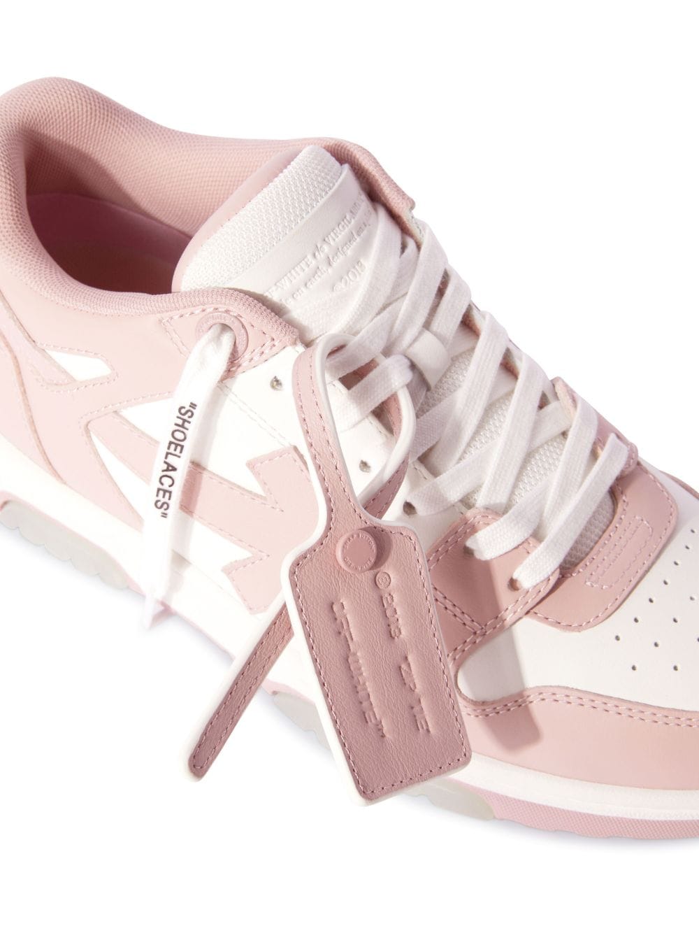 Off White Out Of Office Panelled Leather Sneakers Pink