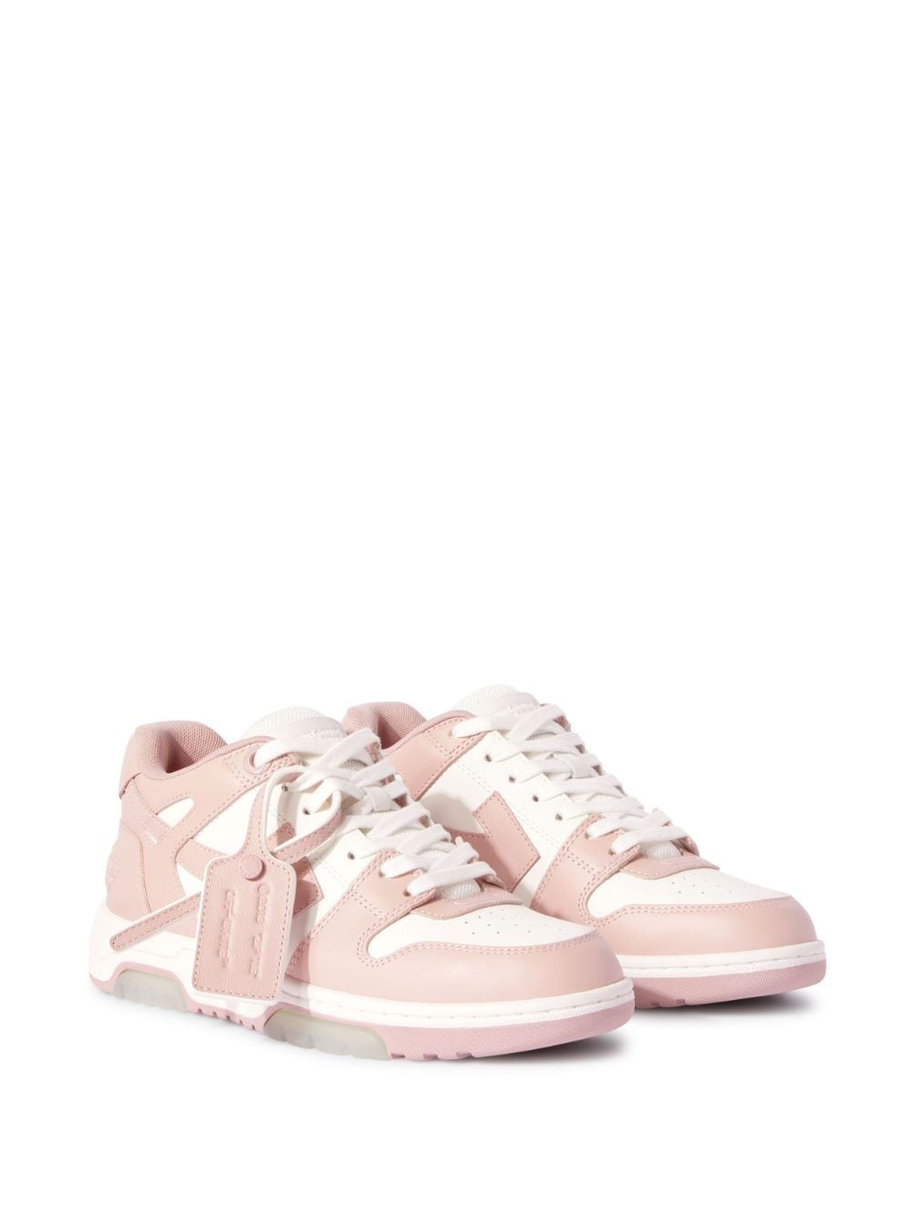 Off White Out Of Office Panelled Leather Sneakers Pink