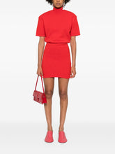 JACQUEMUS Ribbed-Knit High Neck Short Dress Red red
