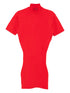 JACQUEMUS Ribbed-Knit High Neck Short Dress Red red
