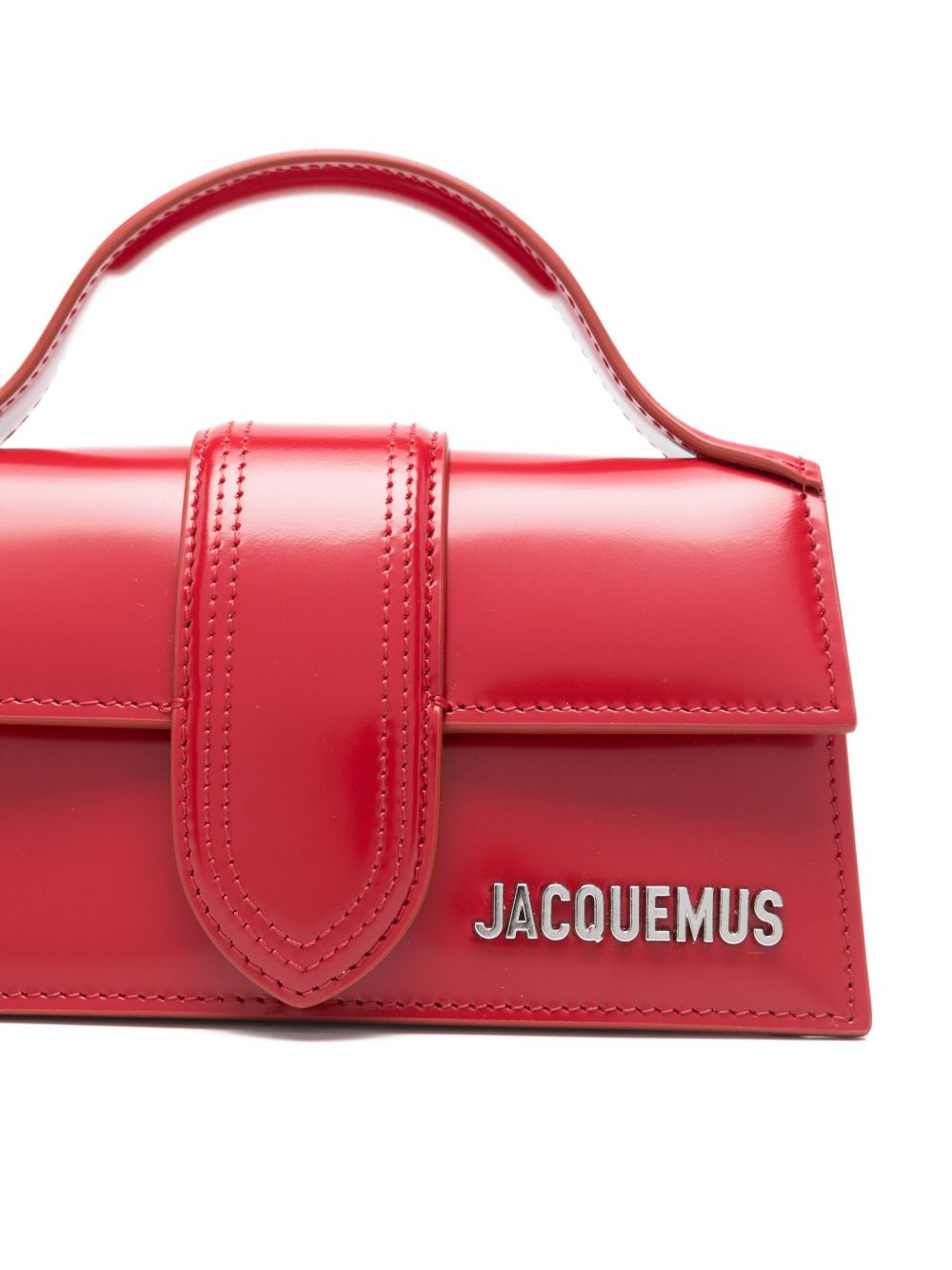 JACQUEMUS Le Bambino Top Handle Red Leather Handbag Red