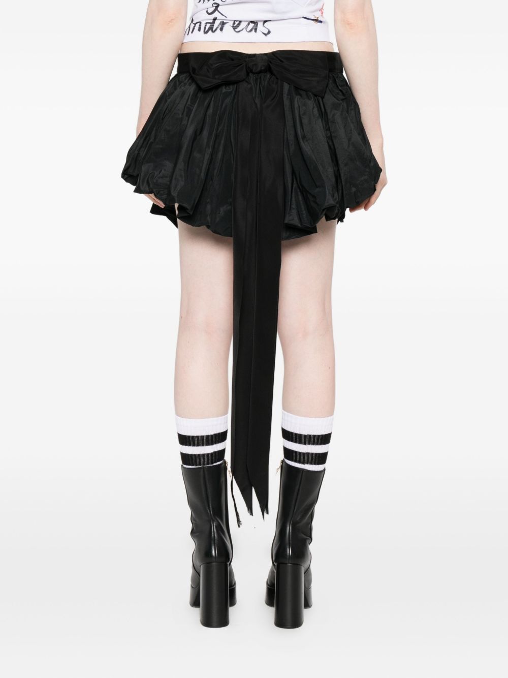 Dsquared2 Ruffled Tulle Tutu Skirt with Bow Black Black