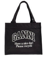 Ganni Recycled Cotton Large Tote Bag Grey