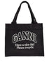 Ganni Recycled Cotton Large Tote Bag Grey