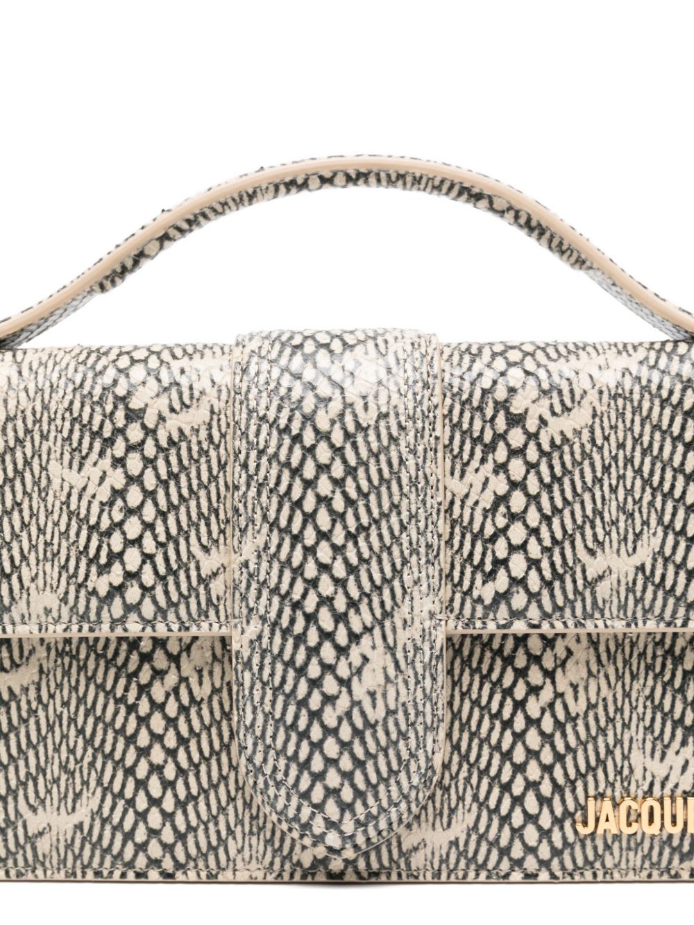 JACQUEMUS Le Grand Bambino beige snakeskin-effect handbag Beige