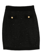 Elisabetta Franchi Wool Button-Embellished Knitted Skirt Black Black